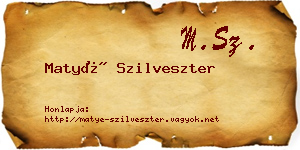 Matyé Szilveszter névjegykártya