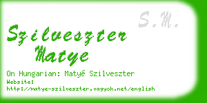 szilveszter matye business card