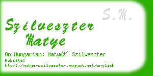 szilveszter matye business card